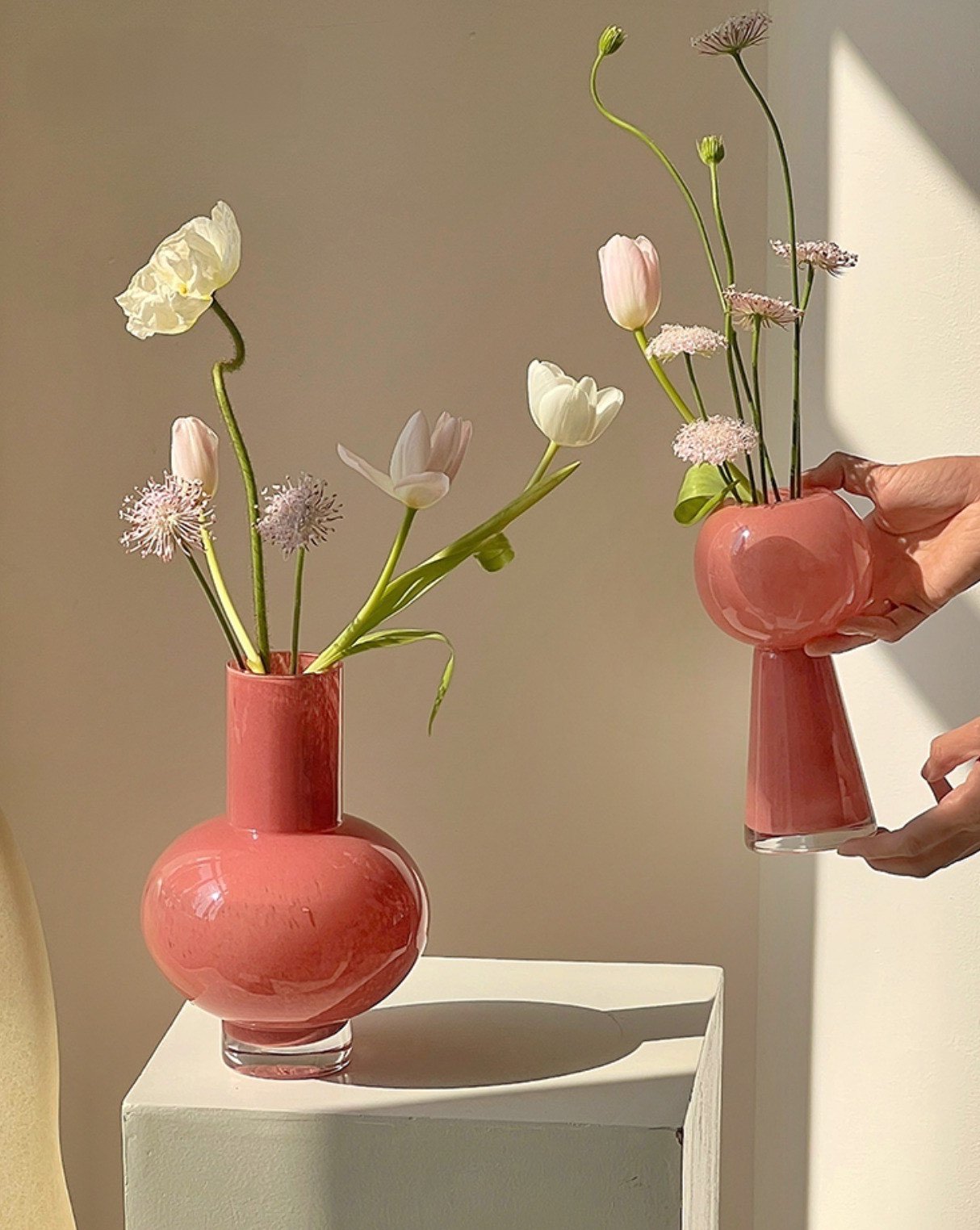 Retro Color Glazed Decorative Vase - Unique Glass Vase Decor-4