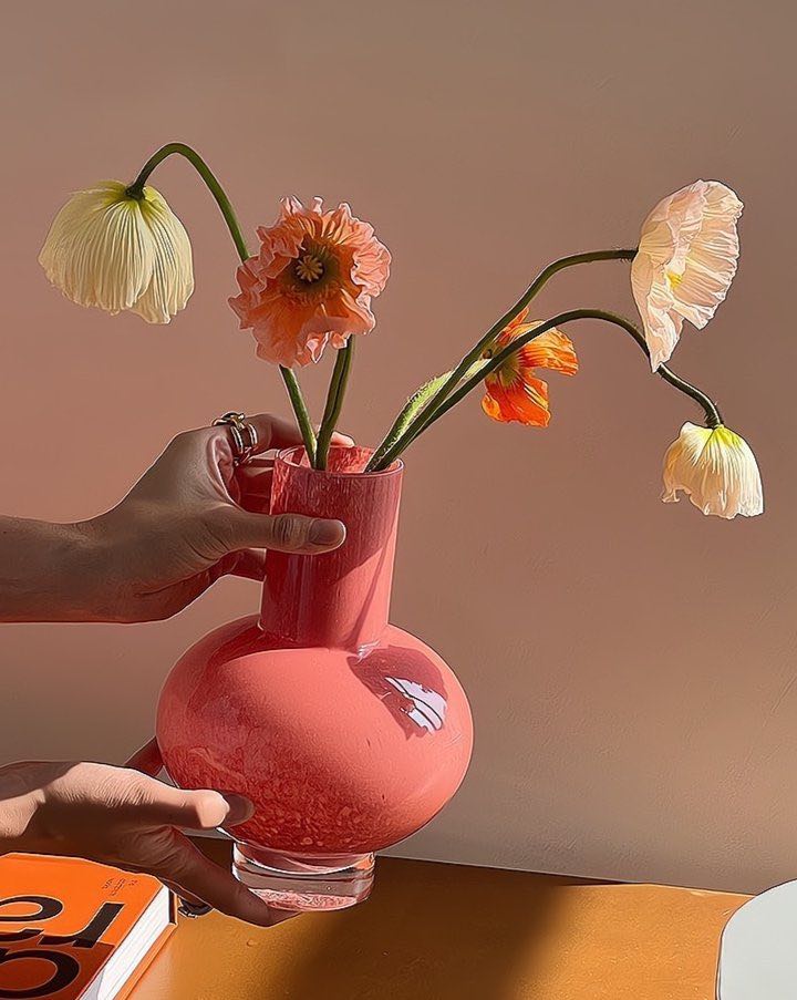 Retro Color Glazed Decorative Vase - Unique Glass Vase Decor-0